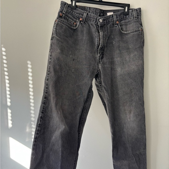 Vintage Streetwear Distressed Grunge Levi's 550 Relaxed Fit black Grey jeans - Picture 9 of 12
